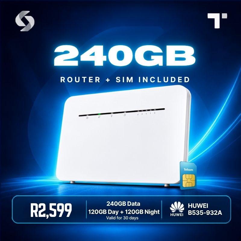 Huawei B535 + Telkom SIM + 240GB