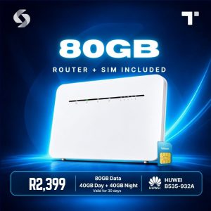 Huawei B535 + Telkom SIM + 80GB