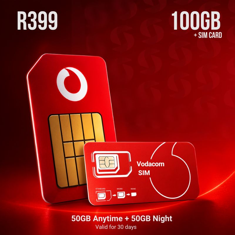Vodacom SIM 100GB (50GB+50GB)