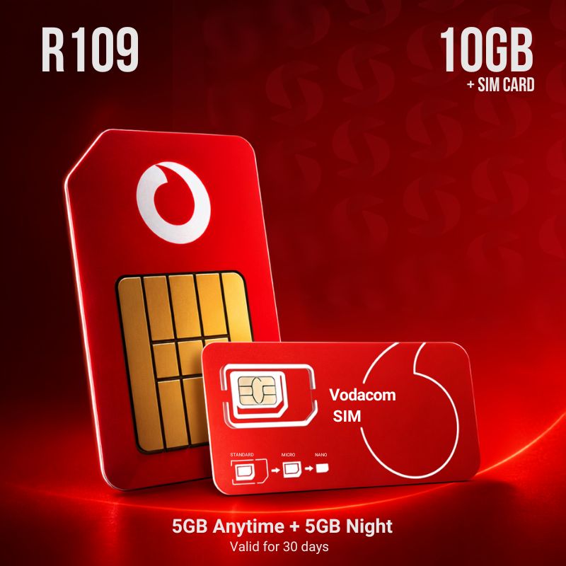 Vodacom SIM 10GB (5GB+5GB)