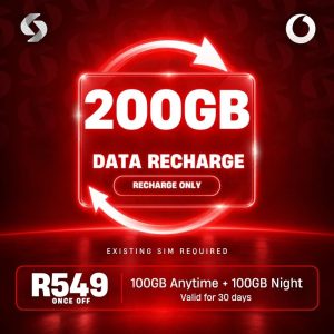 Vodacom Recharge 200GB (100GB+100GB)