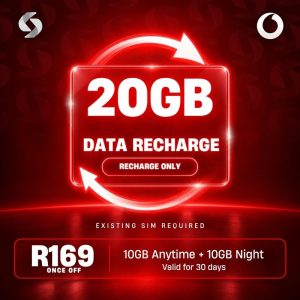 Vodacom Recharge 20GB (10GB+10GB)